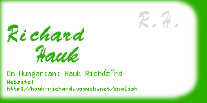 richard hauk business card